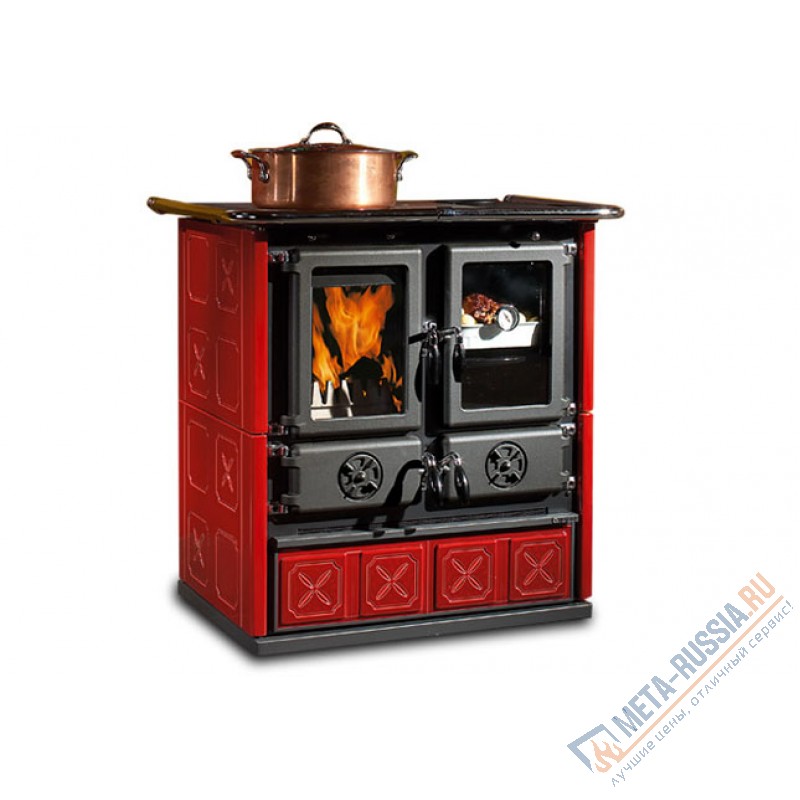 Печь-камин La Nordica Rosetta BII- Maiolica Bordeaux (бордовый)