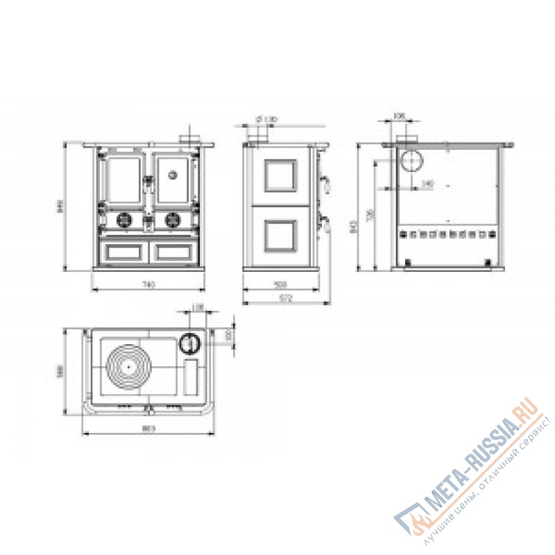 Печь-камин La Nordica Rosetta BII Liberty Bordeaux (бордовый)