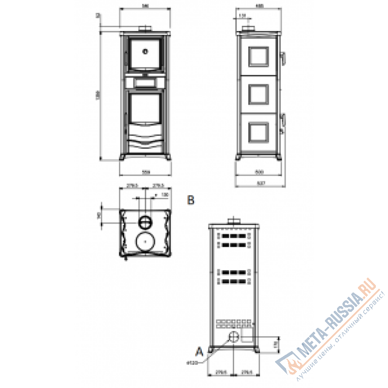 Печь-камин La Nordica Rossella Plus Forno Pergamena (бежевый)