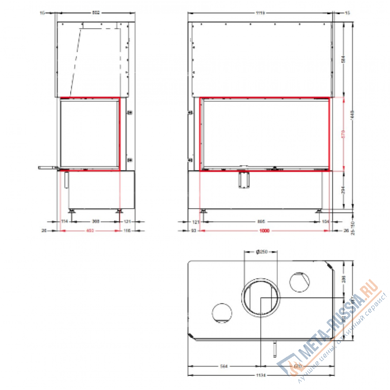 Каминная топка ASTOV П2С 10057 R