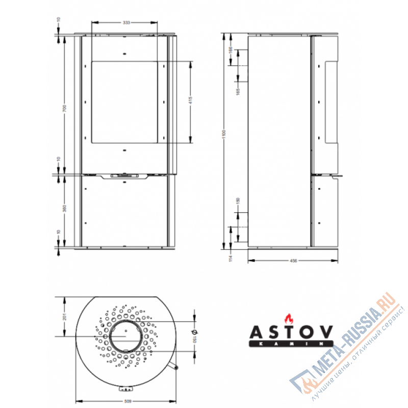 Печь-камин ASTOV R1.0 K