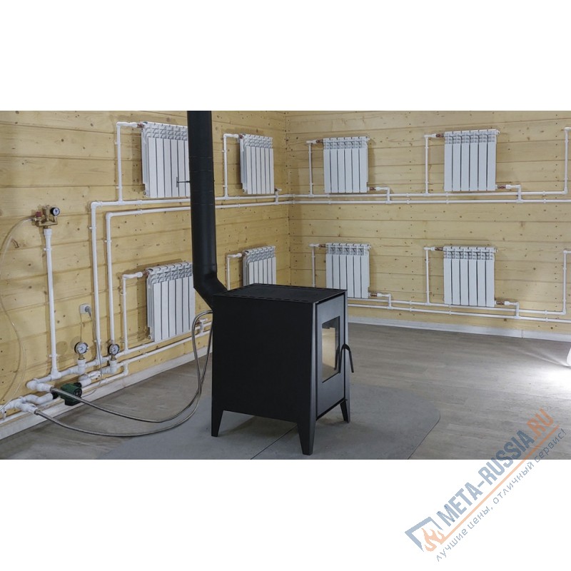Печь-котел Экокамин Деревенька две конфорки (теплообменники опционно)