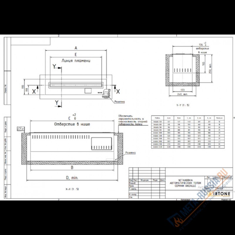 Биокамин автоматический Airtone Andalle 600 Золото
