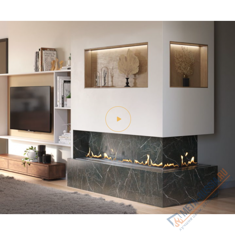 Биокамин автоматический Airtone Andalle Angle 1500 Серебро