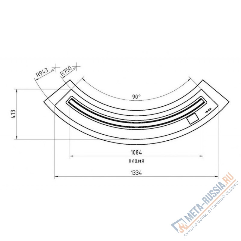 Биокамин автоматический Airtone Andalle Radial 1000 Зеркало