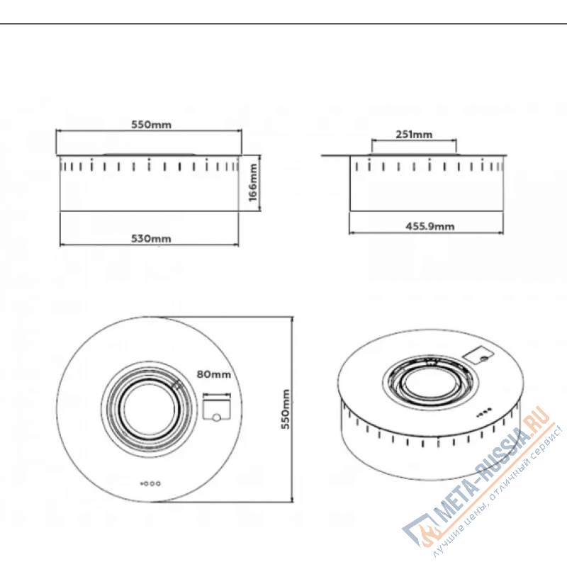 Биокамин автоматический Airtone Andalle Round Зеркало