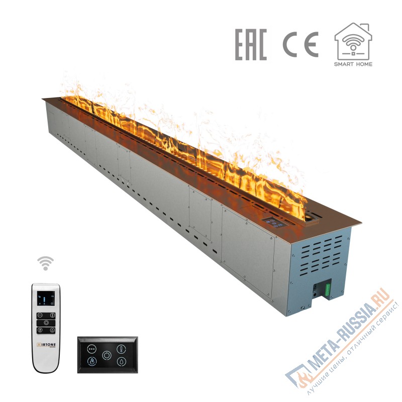 Автоматический паровой электрокамин Airtone Vepo 2500 Розовое золото-зеркало