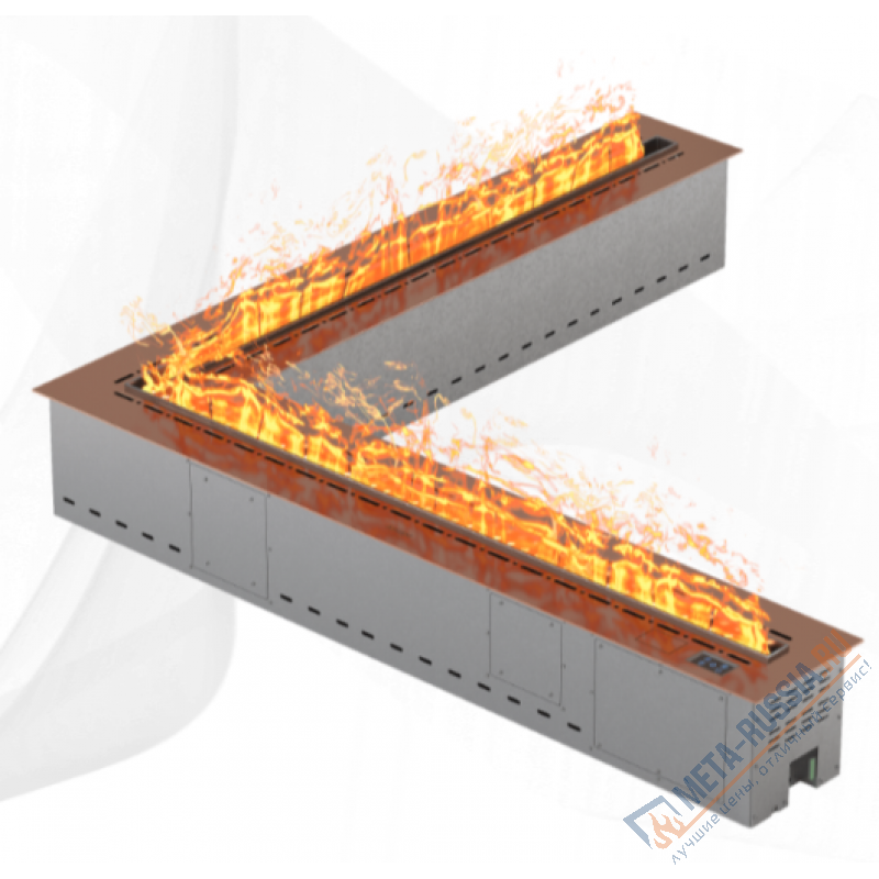 Автоматический паровой электрокамин Airtone Vepo Angle Розовое золото-зеркало