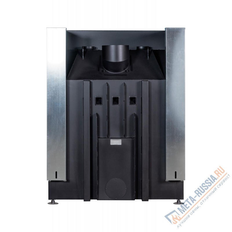 Каминная топка ЭкоКамин ДЕЛЬТА 1200B три стекла принтинг черный шамот TDN1200B