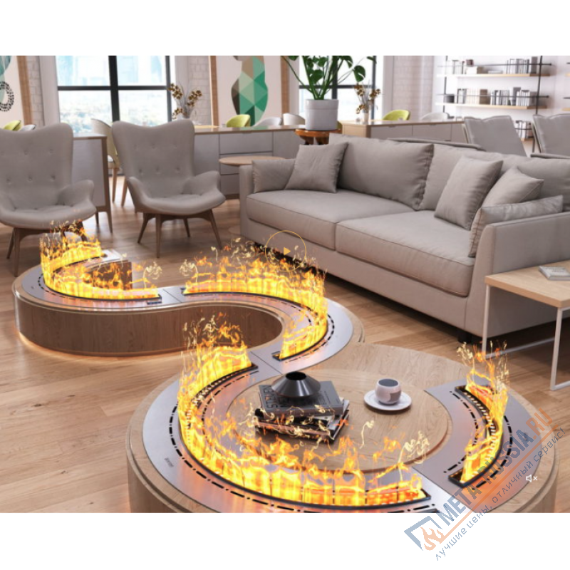 Автоматический паровой электрокамин Airtone Vepo Radial 800 Розовое золото-зеркало