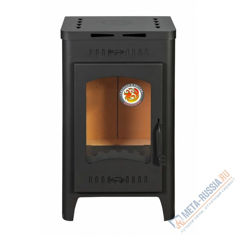 Печь-камин Экокамин Бавария Оптима PK138, д.120, длительное горение, чистое стекло, шамот