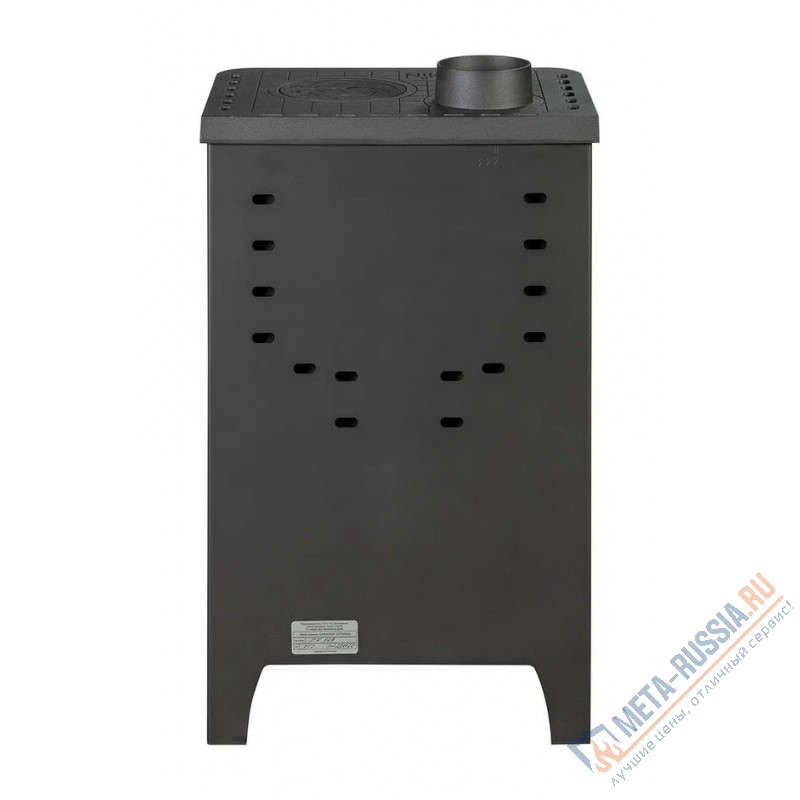 Печь-камин Экокамин Бавария Оптима с плитой PK049, д.120, длительное горение, чистое стекло, шамот