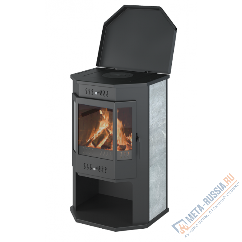 Печь-камин Везувий ПК-05 Призматик с плитой талькохлорит d=150