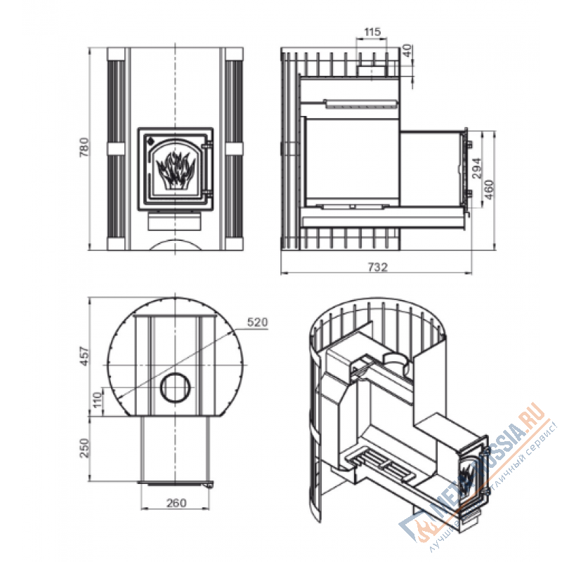 Банная печь ВЕЗУВИЙ Скиф Стандарт 28 (ДТ-4)