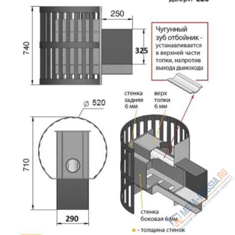 Банная печь Везувий Скиф Ковка 22 (220)