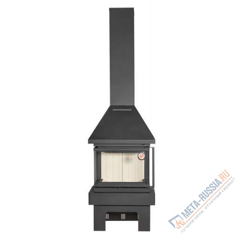 Печь-камин Экокамин Прага три стекла графит (PK 001-02)