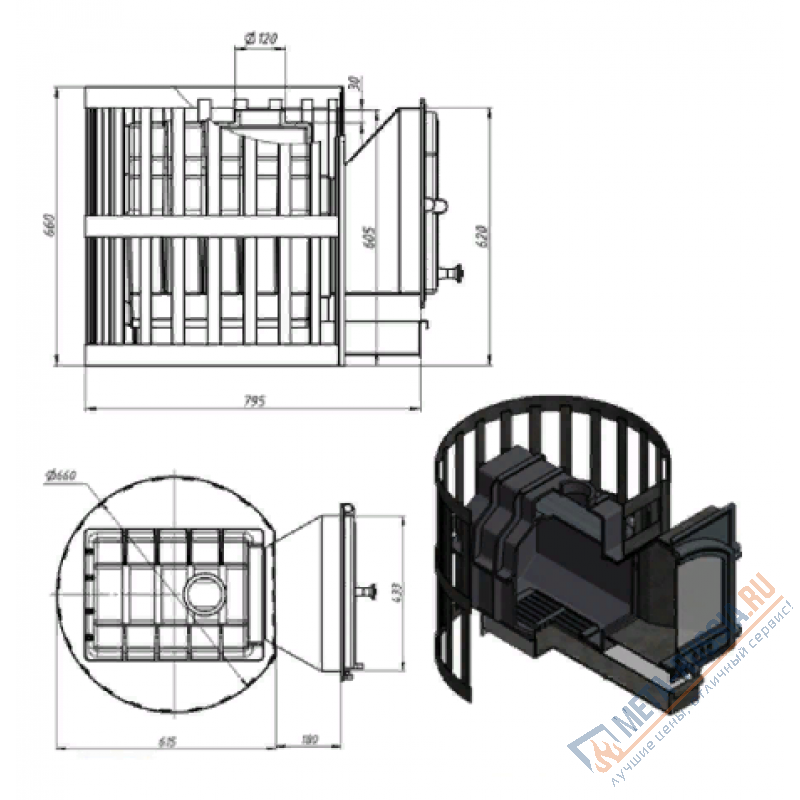 Банная печь ВЕЗУВИЙ Легенда Ретро Ковка 24 (205)