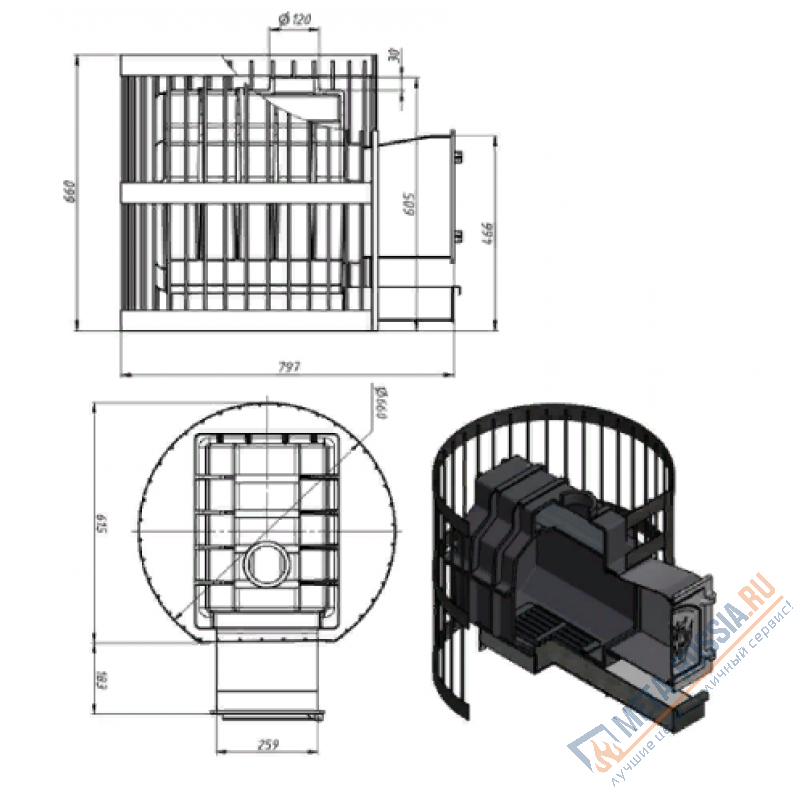 Банная печь ВЕЗУВИЙ Легенда Ретро Стандарт 24 (ДТ-4)
