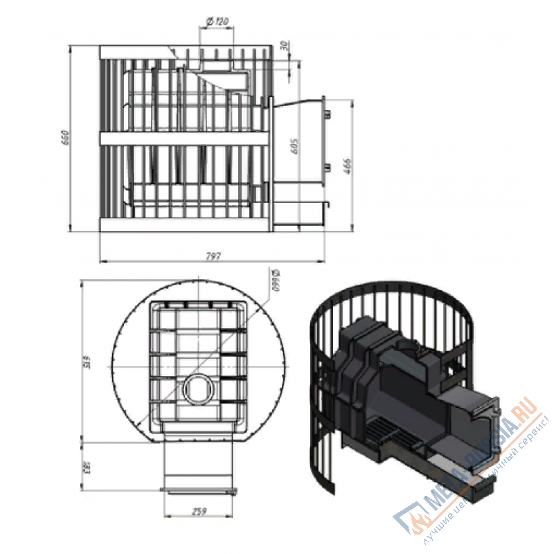 Банная печь ВЕЗУВИЙ Легенда Ретро Стандарт 24 (ДТ-4С)