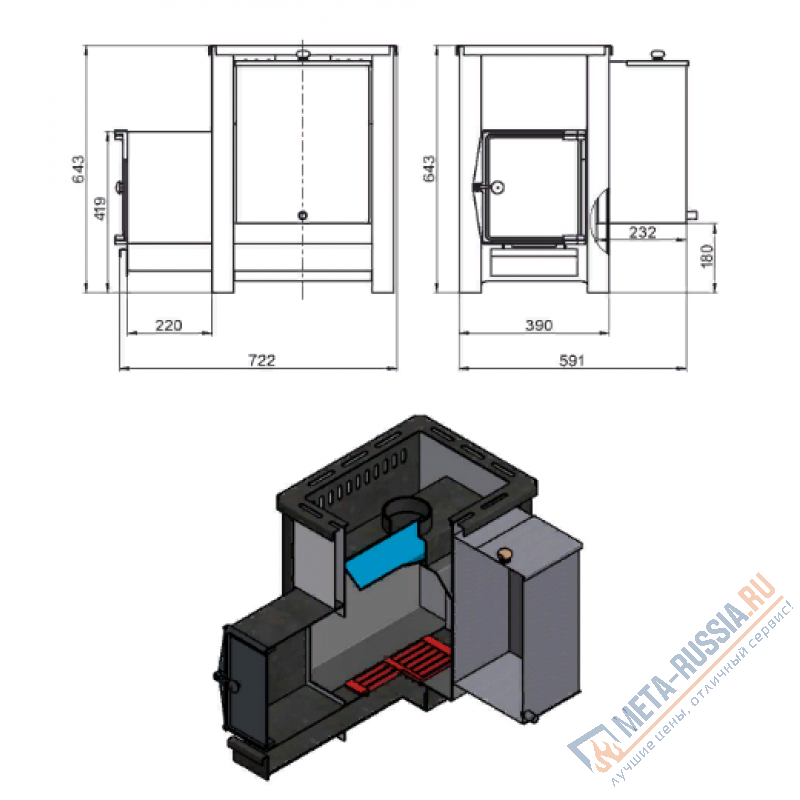 Банная печь ВЕЗУВИЙ Русичъ «АКВА» 16 (ДТ-4)