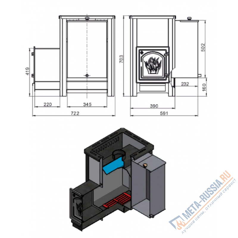Банная печь ВЕЗУВИЙ Русичъ «АКВА» 22 (ДТ-4)
