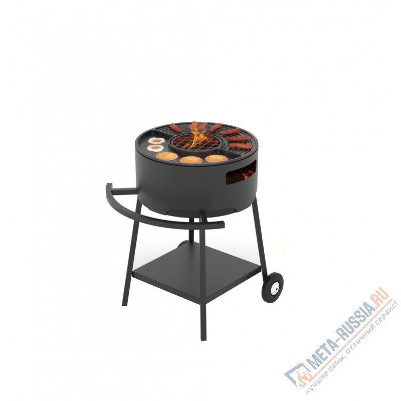 Мангал Везувий "Дачник" с чугунной плитой Gurman d=450мм на подставке