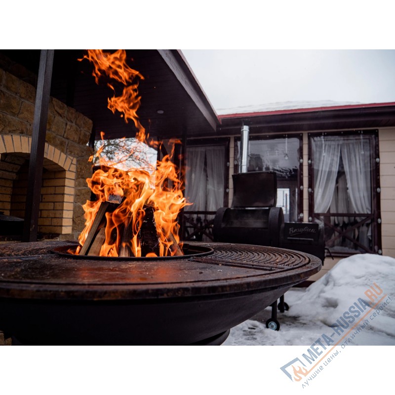 Чугунный Fantastic Grill Везувий 1000 Престиж (чаша+подставка престиж+плита Gurman +крышка)