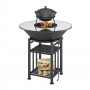 Чугунный Fantastic Grill Везувий 1000 Легенда (чаша+подставка+плита+решетка чугунная"СТЕЙК"  450мм+крышка)