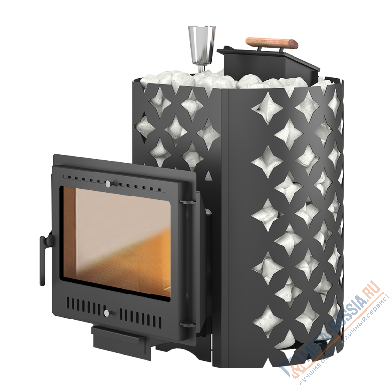 Банная печь ЭТНА 24 (Панорама) "М" Закрытая каменка