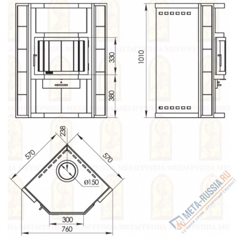 Печь-Камин Мета-Бел Амур АОТ-9,0-04
