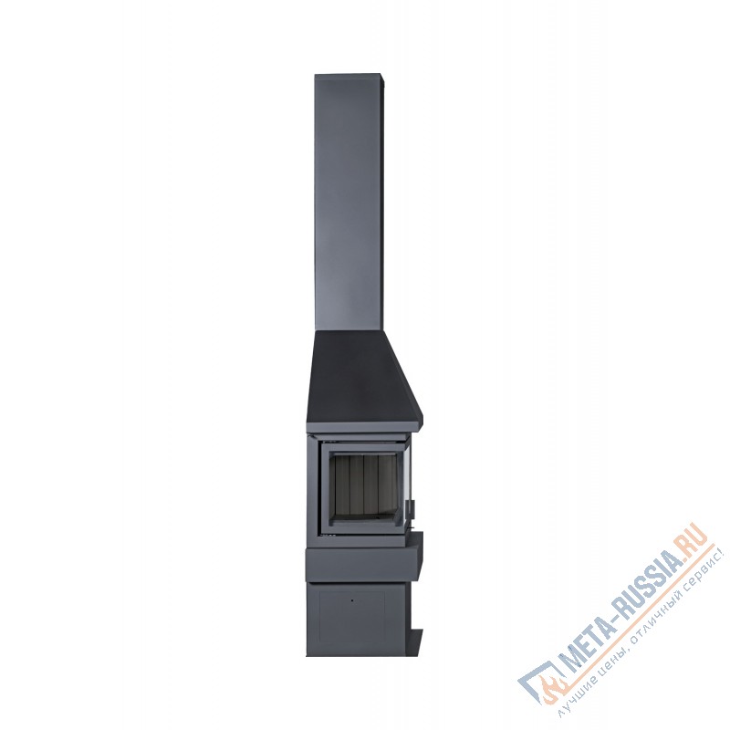 Печь-камин Экокамин ПРАГА УГЛОВОЙ левый черный, шамот черный