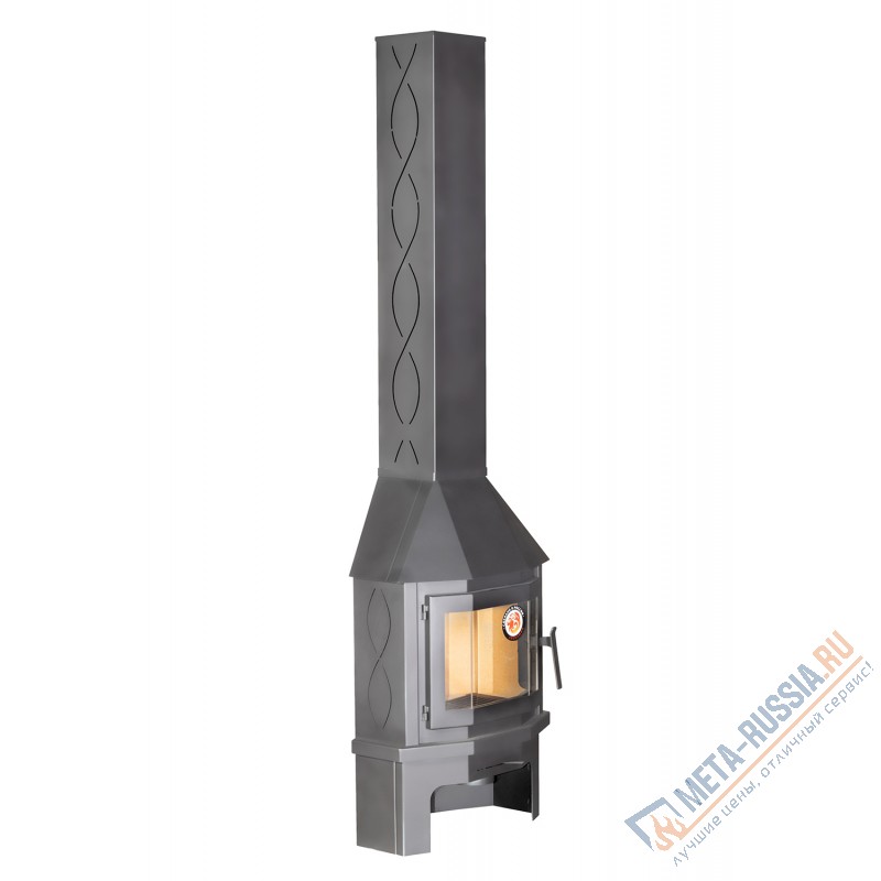 Печь-камин Экокамин МЮНХЕН пристенно-угловой КОМПАКТ графит (PKN174КG)