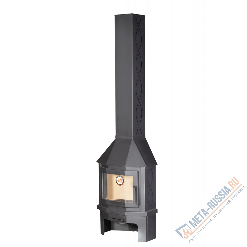 Печь-камин Экокамин МЮНХЕН пристенно-угловой КОМПАКТ графит (PKN174КG)