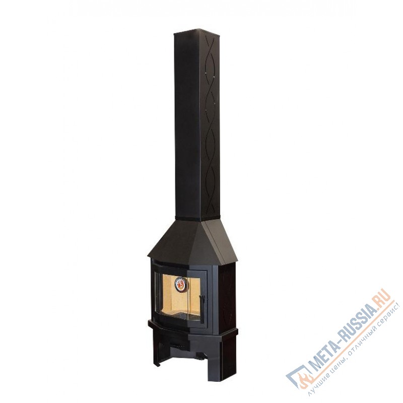 Печь-камин Экокамин МЮНХЕН пристенно-угловой КОМПАКТ черный (PKN174К)