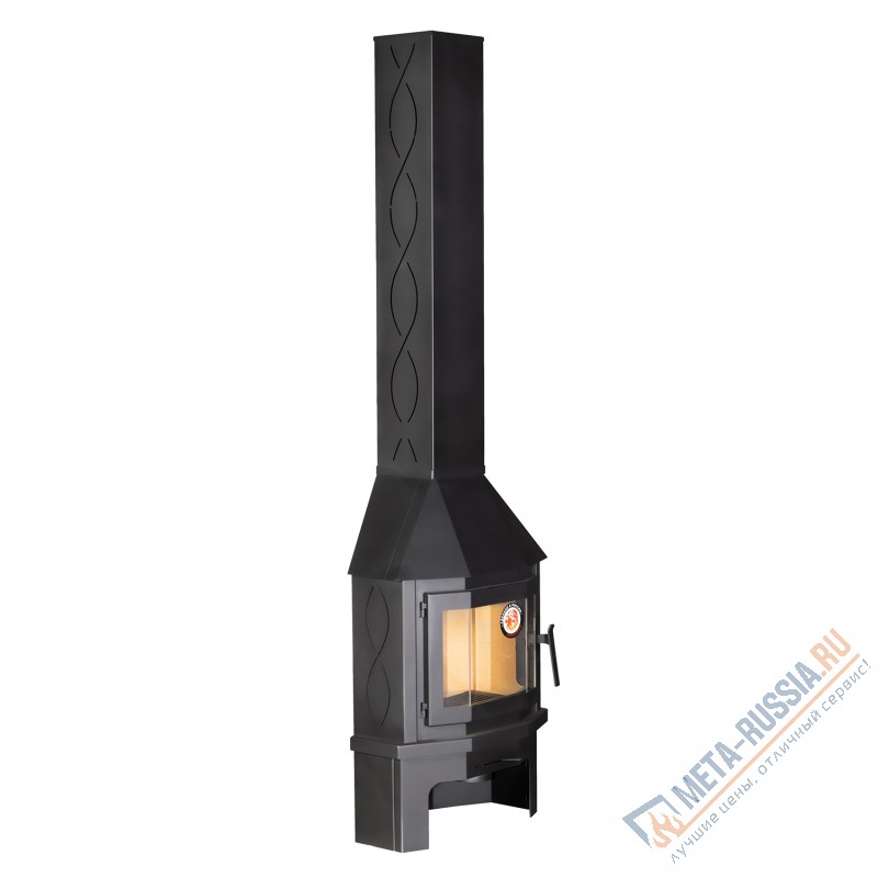 Печь-камин Экокамин МЮНХЕН пристенно-угловой КОМПАКТ черный (PKN174К)