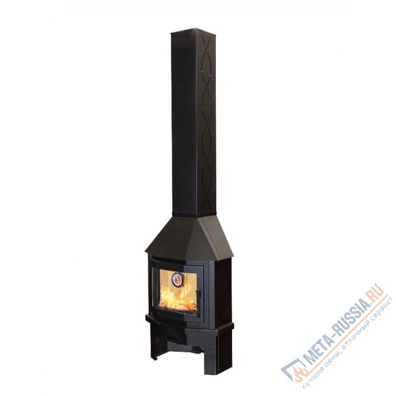 Печь-камин Экокамин МЮНХЕН пристенно-угловой КОМПАКТ черный (PKN174К)