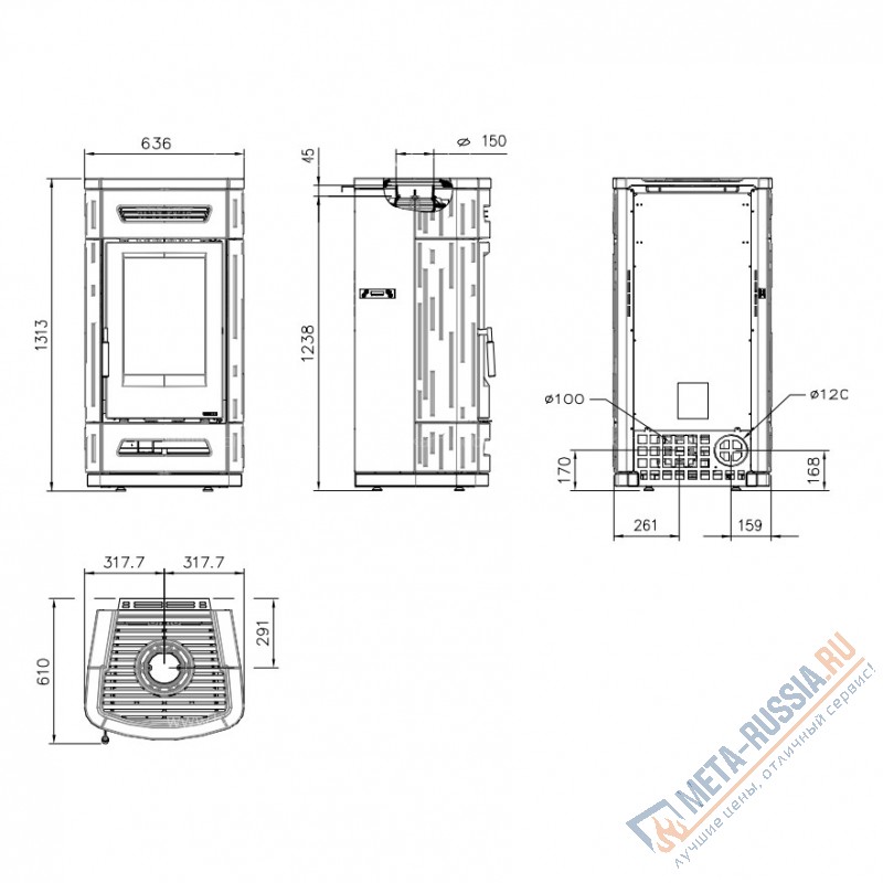 Печь-камин La Nordica Oriana Bianco (белый)