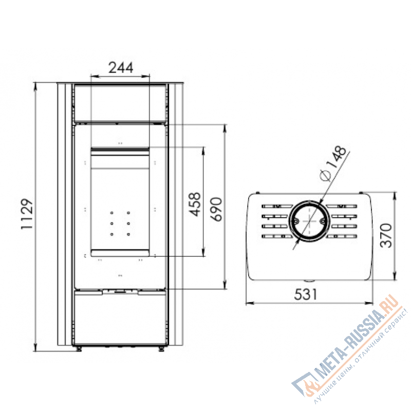Печь-камин Мета Нарочь В АОТ 7.0-01