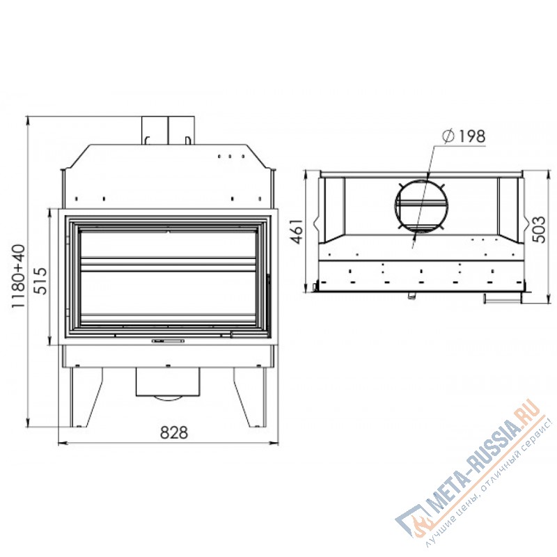 Каминная топка Мета-Бел АВРОРА С ТКТ 10.0-05