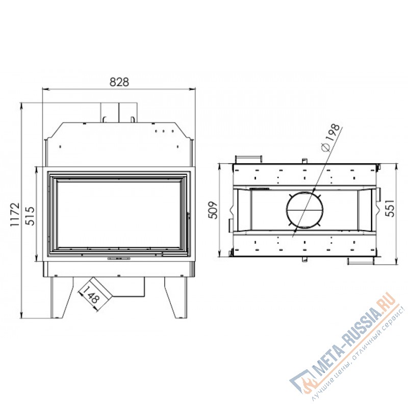 Каминная топка Мета-Бел АВРОРА С2 ТКТ 10.0-05