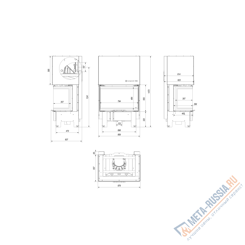 Каминная топка Kratki NBC 10 черная футеровка