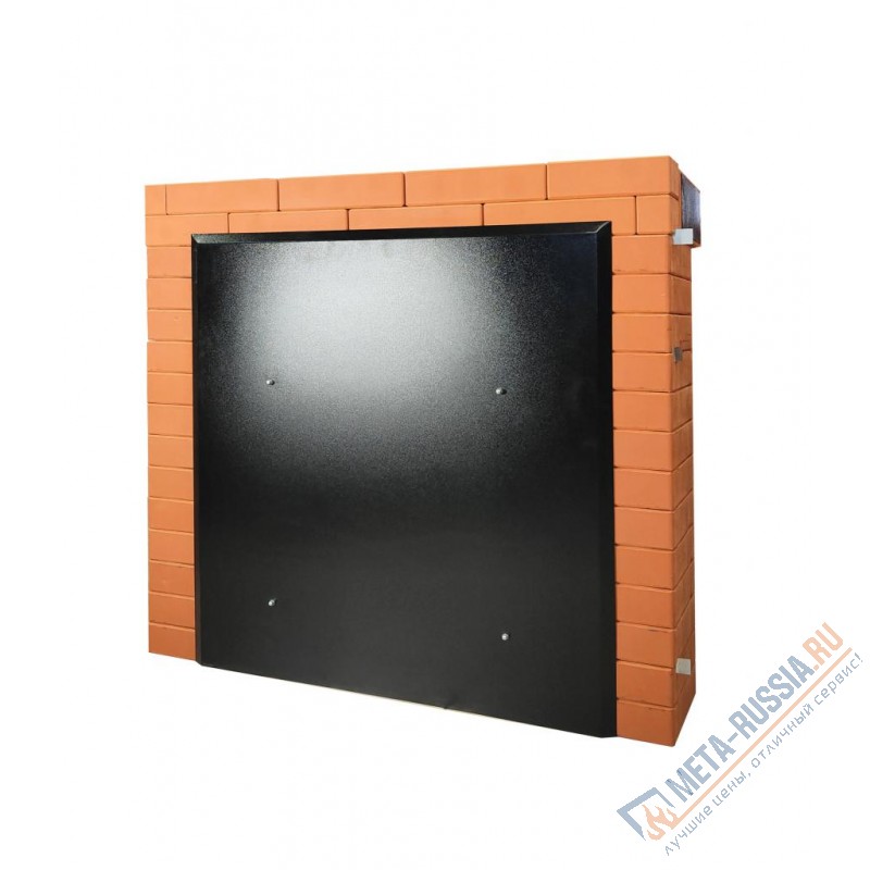 Портал КДМ Банной печи Универсальный 980*960 фигурный (красное обрамление)