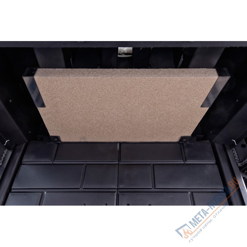 Каминная топка Экокамин ДЕЛЬТА 800 PB три стекла принтинг подовое горение черный шамот (TDN800PB)