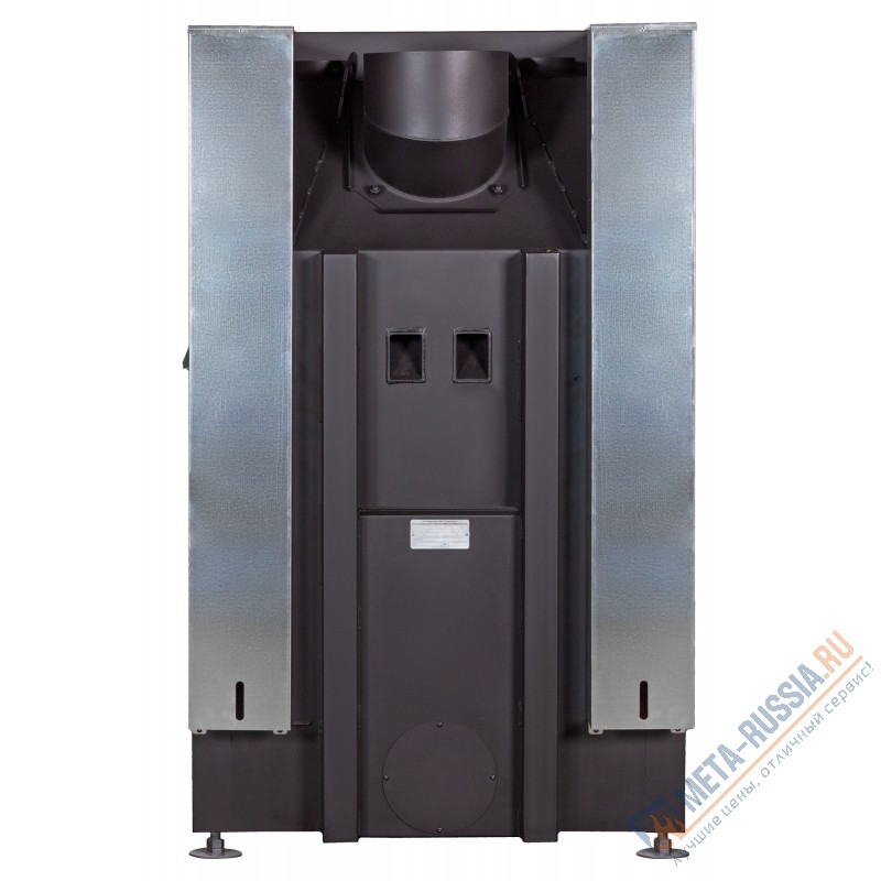 Каминная топка Экокамин ДЕЛЬТА 800 PB три стекла принтинг подовое горение черный шамот (TDN800PB)