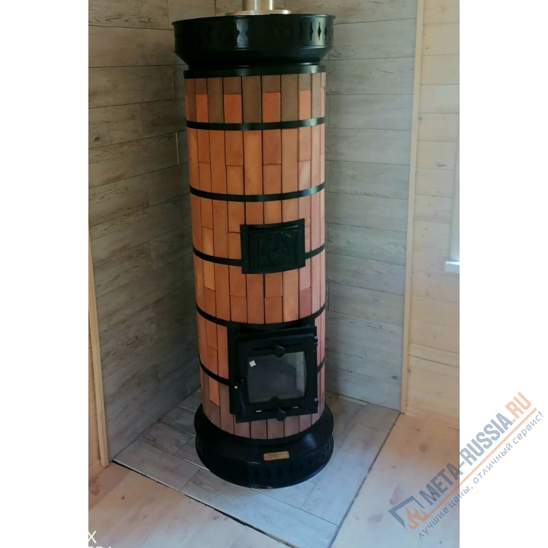 Печь-камин КДМ Ладушка в кирпичной облицовке