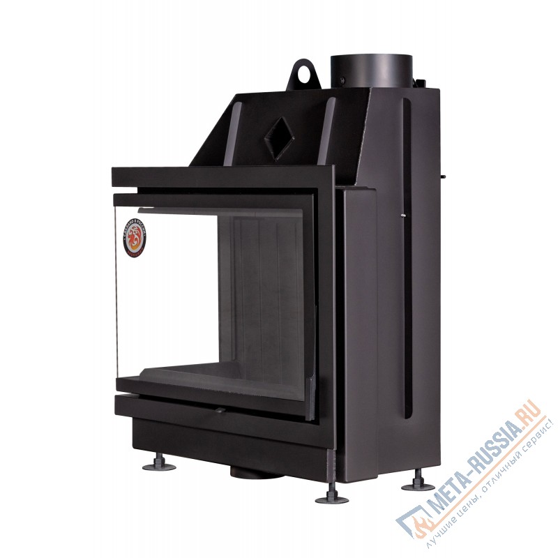 Каминная топка Экокамин Альфа 800 LB два стекла левая черный шамот (TA800LB)