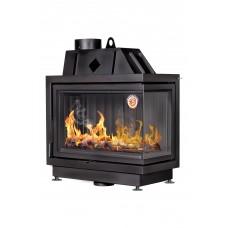 Каминная топка Экокамин Альфа 800 RB два стекла правая черный шамот (TA800RB)