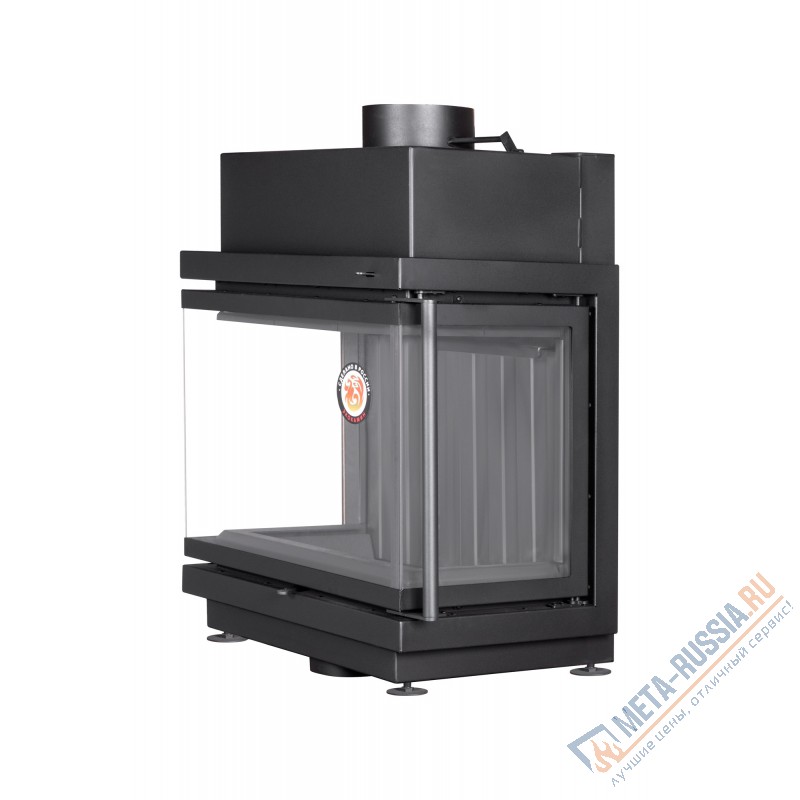 Каминная топка ЭкоКамин Альфа 700 три стекла черный шамот подовая ТА700-3GB