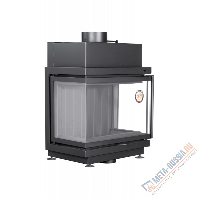 Каминная топка ЭкоКамин Альфа 700 три стекла черный шамот подовая ТА700-3GB
