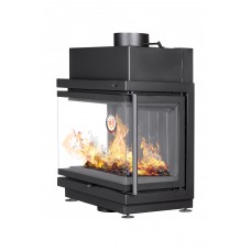 Каминная топка ЭкоКамин Альфа 700 три стекла черный шамот подовая ТА700-3GB